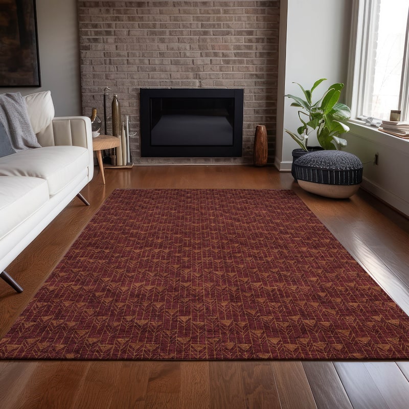 Machine Washable Indoor/ Outdoor Arrows Chantille Rug