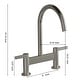 preview thumbnail 14 of 19, Bridge Kitchen Faucet Double Handle Brass Commercial 2 Holes Bridge Kitchen Sink Basin Faucets