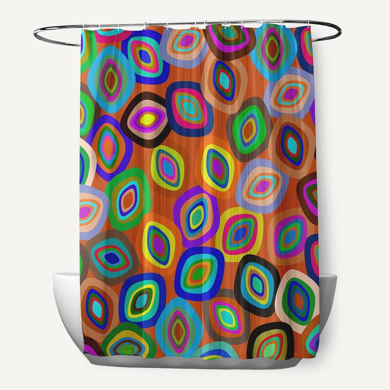 Modern Leaf Pile Shower Curtain - Orange