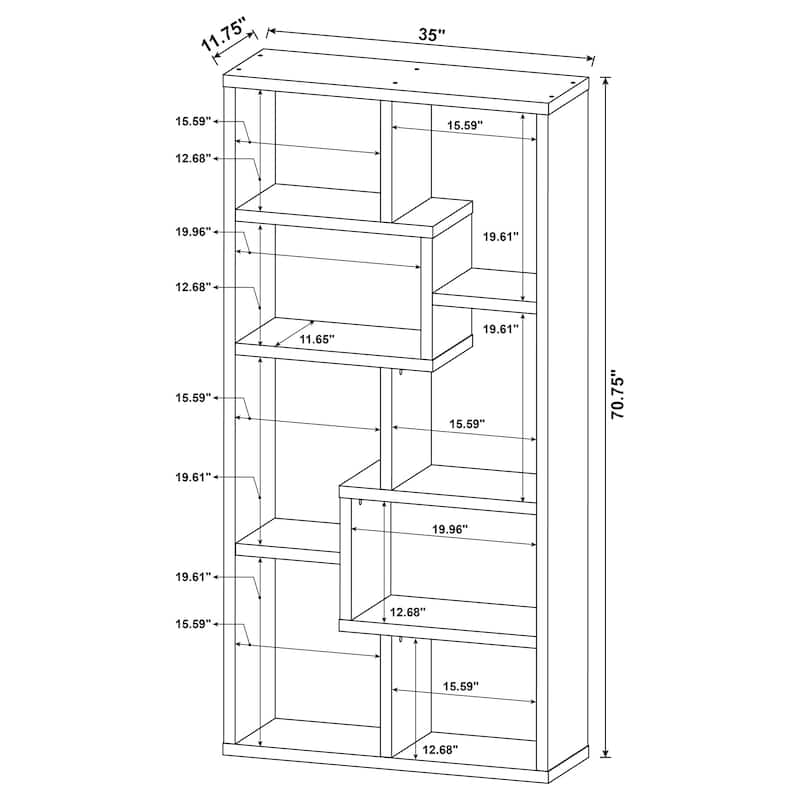 7 Shelves Storage Shelf Solid Wood Furniture