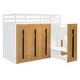 preview thumbnail 7 of 11, Modern Loft Bed with Two-Tone Storage Stairs and Pull-Out Wardrobes, Twin Size