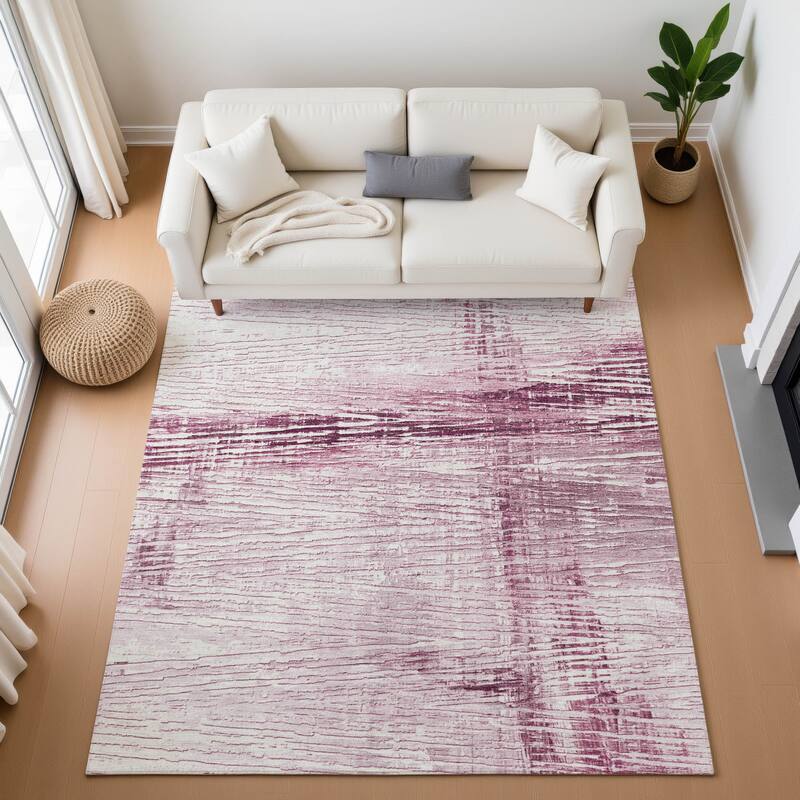 Premium Washable Super Soft Modern Ombre Mayfield Rug - Blush - 8' x 10'
