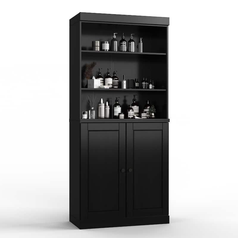 100% Solid Wood 32" Bathroom Cabinet with Optional Doors, 2-Drawers by Palace Imports