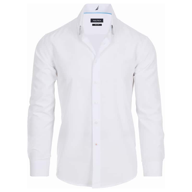 Nautica Men's Wrinkle-Resistant Performance Dress Shirt - Slim Fit