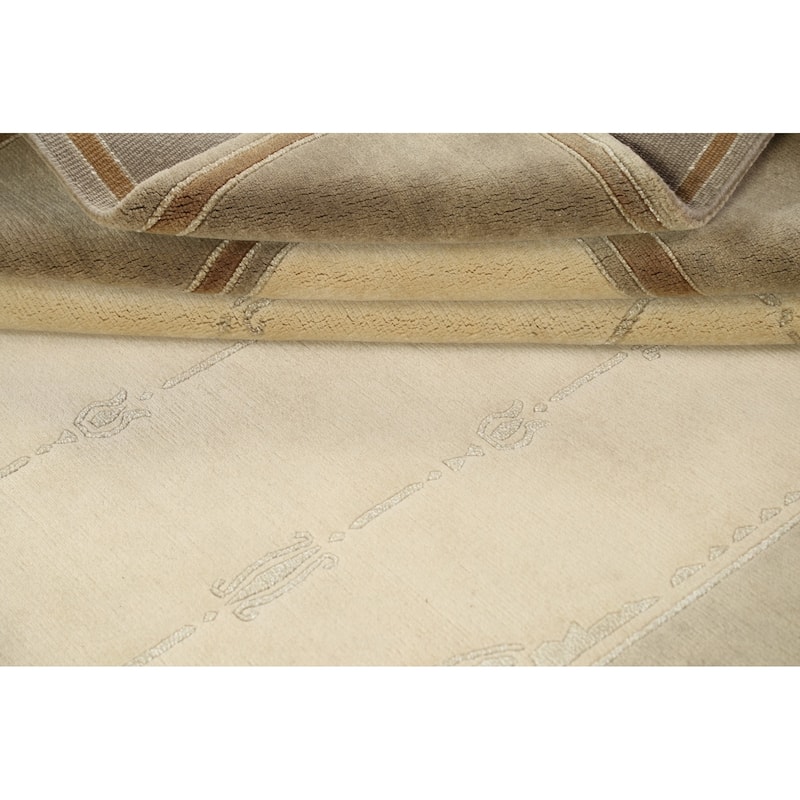 Nepalese Vegetable Dye Oriental Area Rug Wool Hand-knotted Carpet - 6'1" x 9'0"