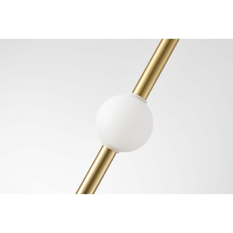 1-Light Gold LED Pendant With A White Acrylic Shade