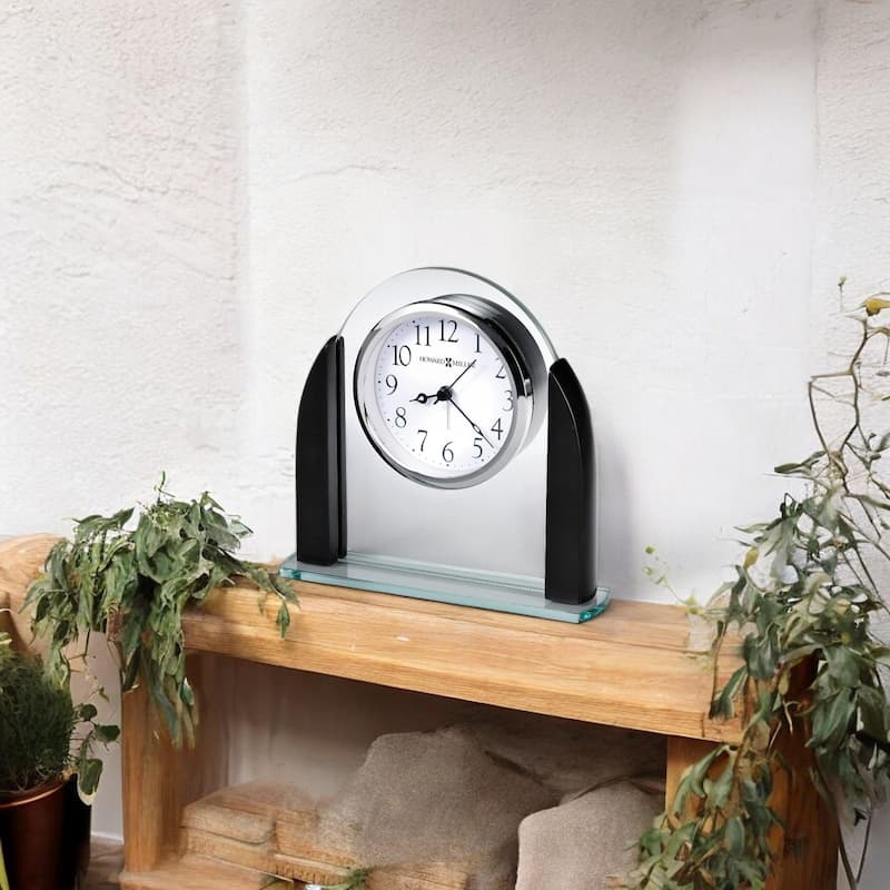 Howard Miller Aden Table Clock - Black-Clear