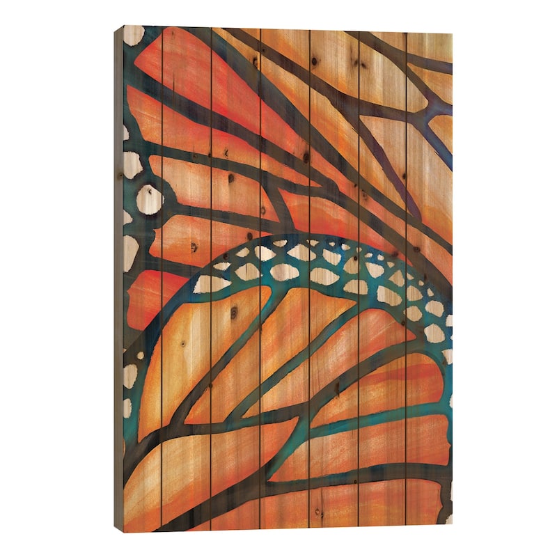 Abstract Butterfly Print On Wood by Modern Tropical - Multi-Color - 26x18x1.5