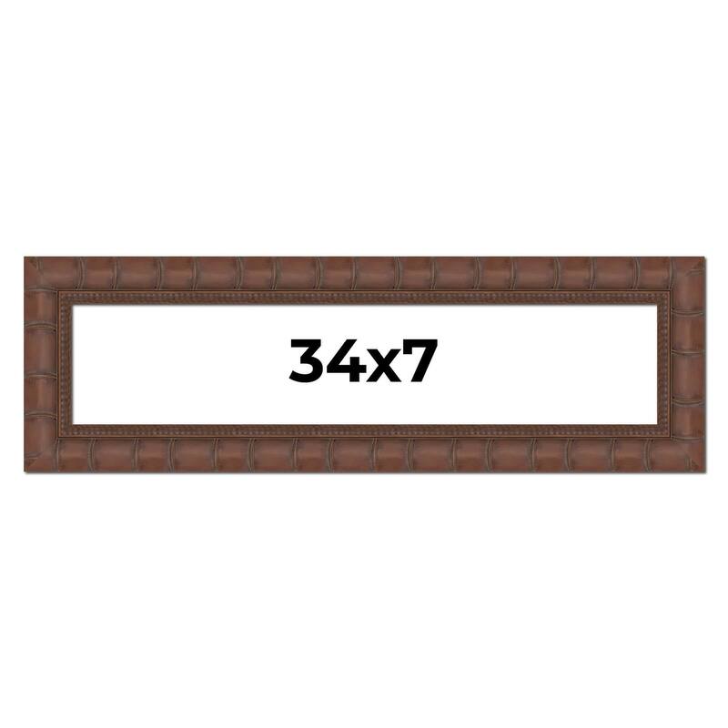 34x7 Frame Pewter Solid Wood Picture Frame Width 1.625 Inches | Interior Frame Depth 0.6875 Inches