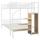 preview thumbnail 21 of 22, Versatile Design Twin over Full Metal Bunk Bed with Wire Shelving and Lateral Storage Ladder and Wardrobe