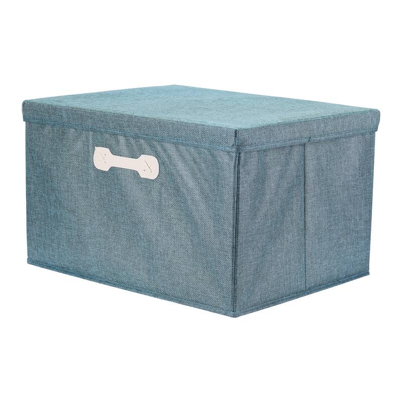 Storage Cube, Fabric Storage Bin with Lid and Handle for Shelves Closet, Collapsible Storage Basket for Organizing Clothes Books - Green - 20*16*11.5in