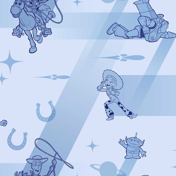 slide 2 of 6, Disney & Pixar Toy Story 4 Retro Blue Wallpaper