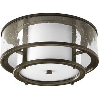 Progress Lighting Bay Court 2 Light Flush Mount Outdoor Ceiling