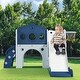 preview thumbnail 37 of 53, 7-in-1 Toddler Slide Set - Spaceship Playset with Slide, Arch Tunnel, Basketball Hoop, and Toy Storage