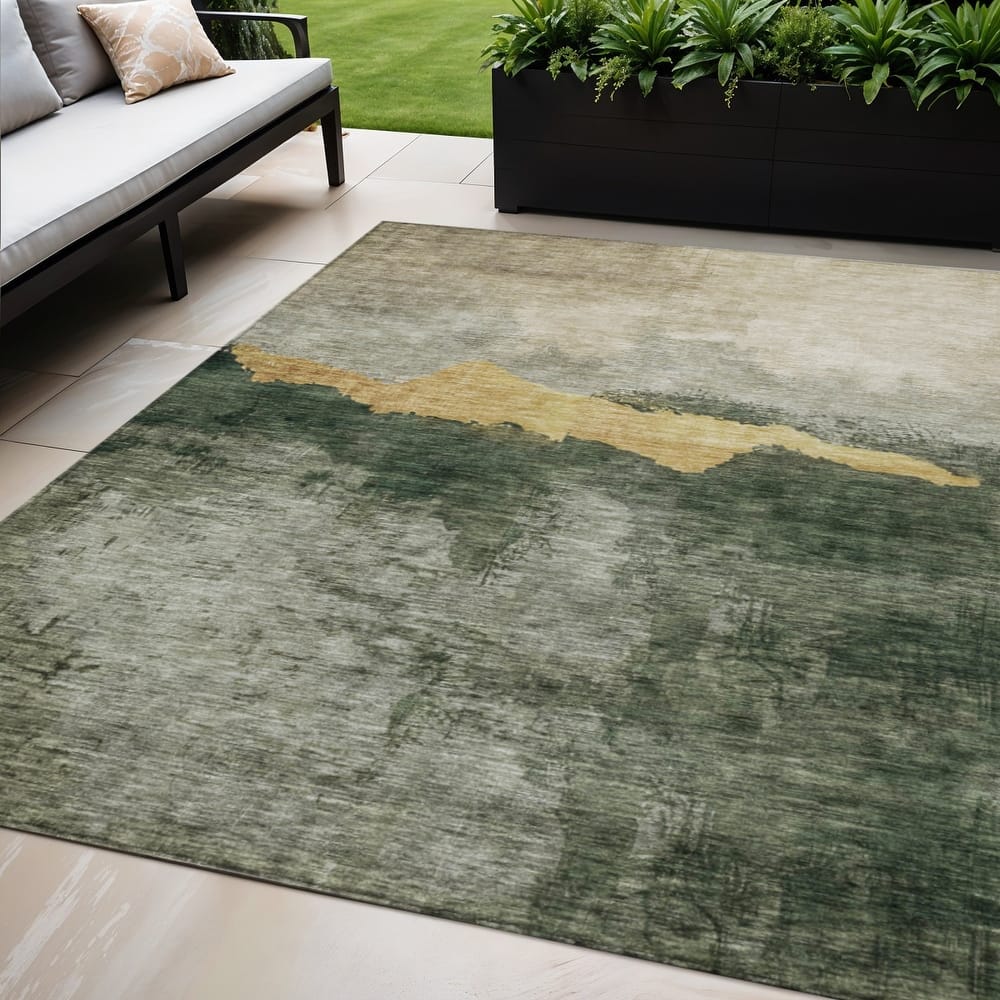 HomeRoots Abstract Transitional Rectangle Outdoor Rug