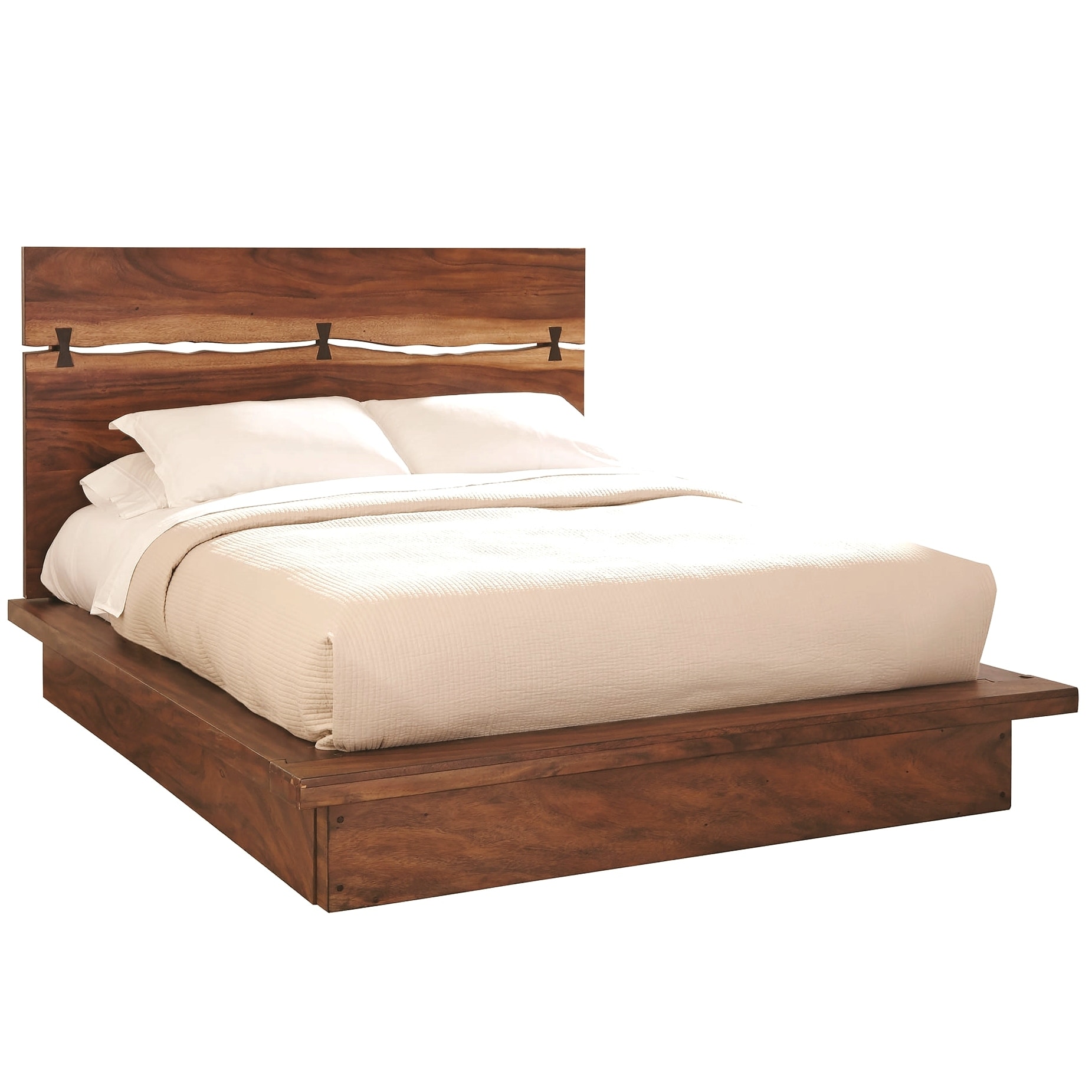 Natural Live Edge Design Two-Tone Exotic Mahogany Wood Bedroom Collection -  Overstock - 36088949, image size:1851x1851