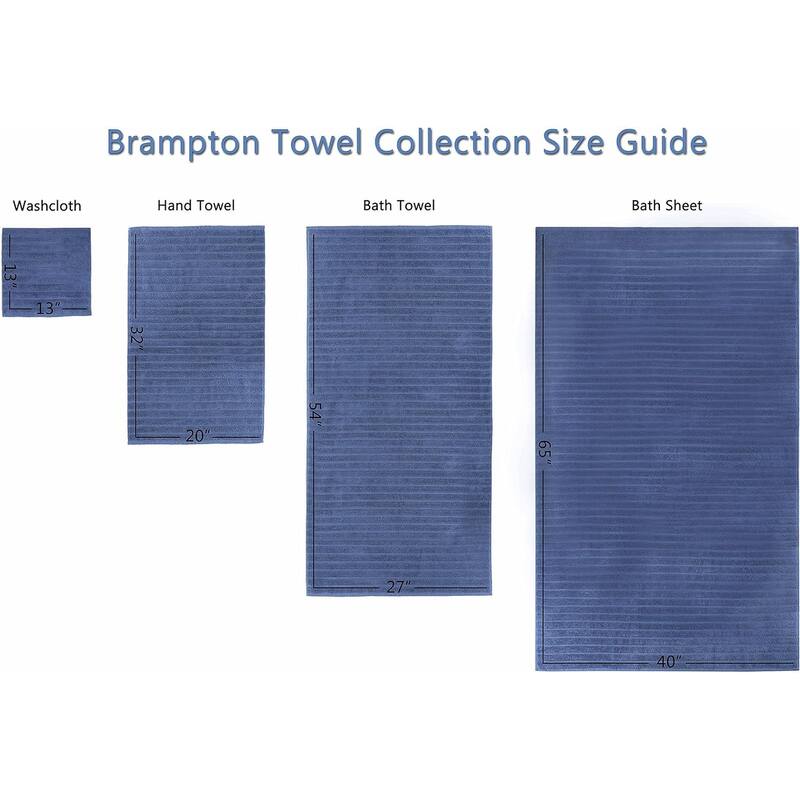 Classic Turkish Towels 100% Turkish Cotton Bath Sheets Plush Ribbed 3 Piece 40x65" - 40x65
