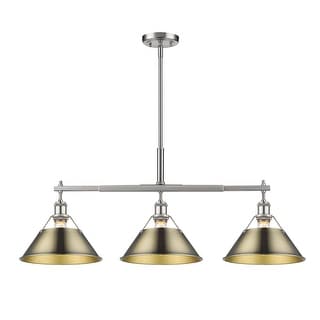 Yep by Golden Lighting Orwell 3-light Island Light in Pewter and Aged Brass shade - Silver