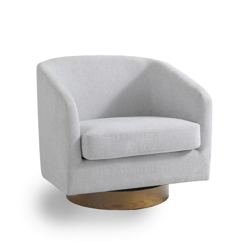 2 Set Modern Wide Round Swivel Accent Barrel Chairs