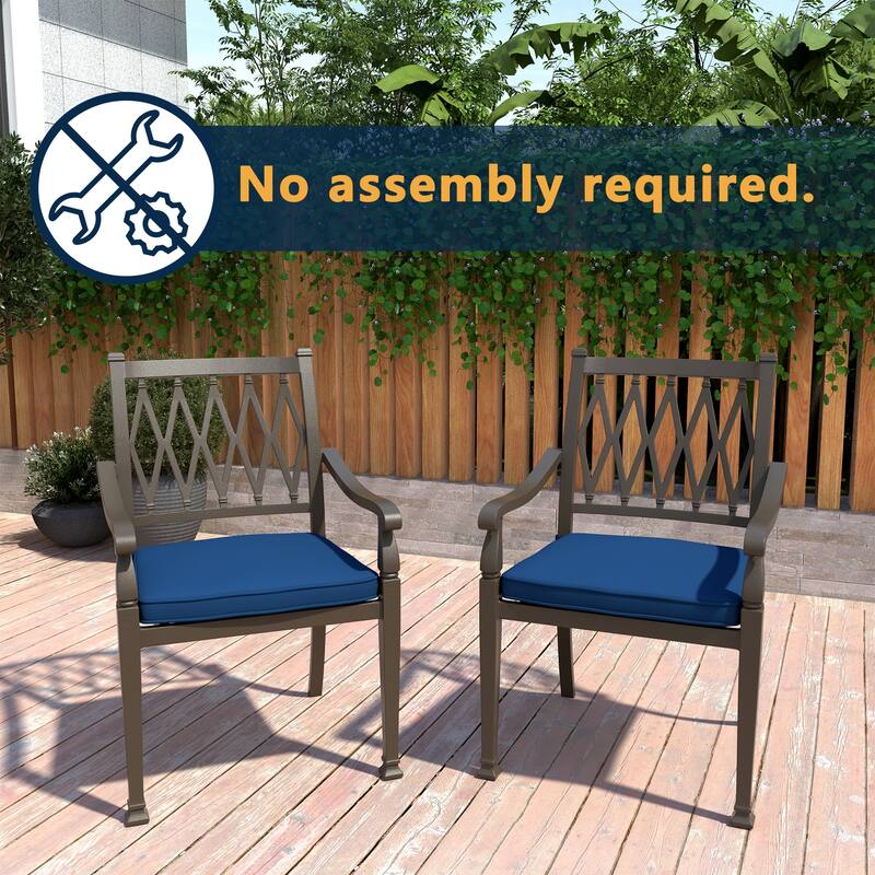 9-Piece Cast Aluminum Patio Dining Set with Cushions