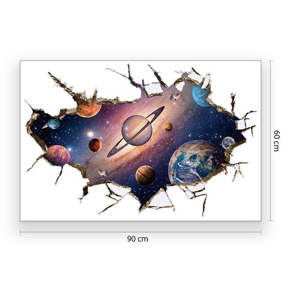 dimension image slide 0 of 2, Walplus Solar System 3D View Wall Sticker Peel and Stick Nursery Decor