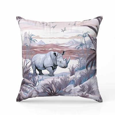 Coastal Rhino Faux Suede Reversible Throw Pillow Blue and Lavender
