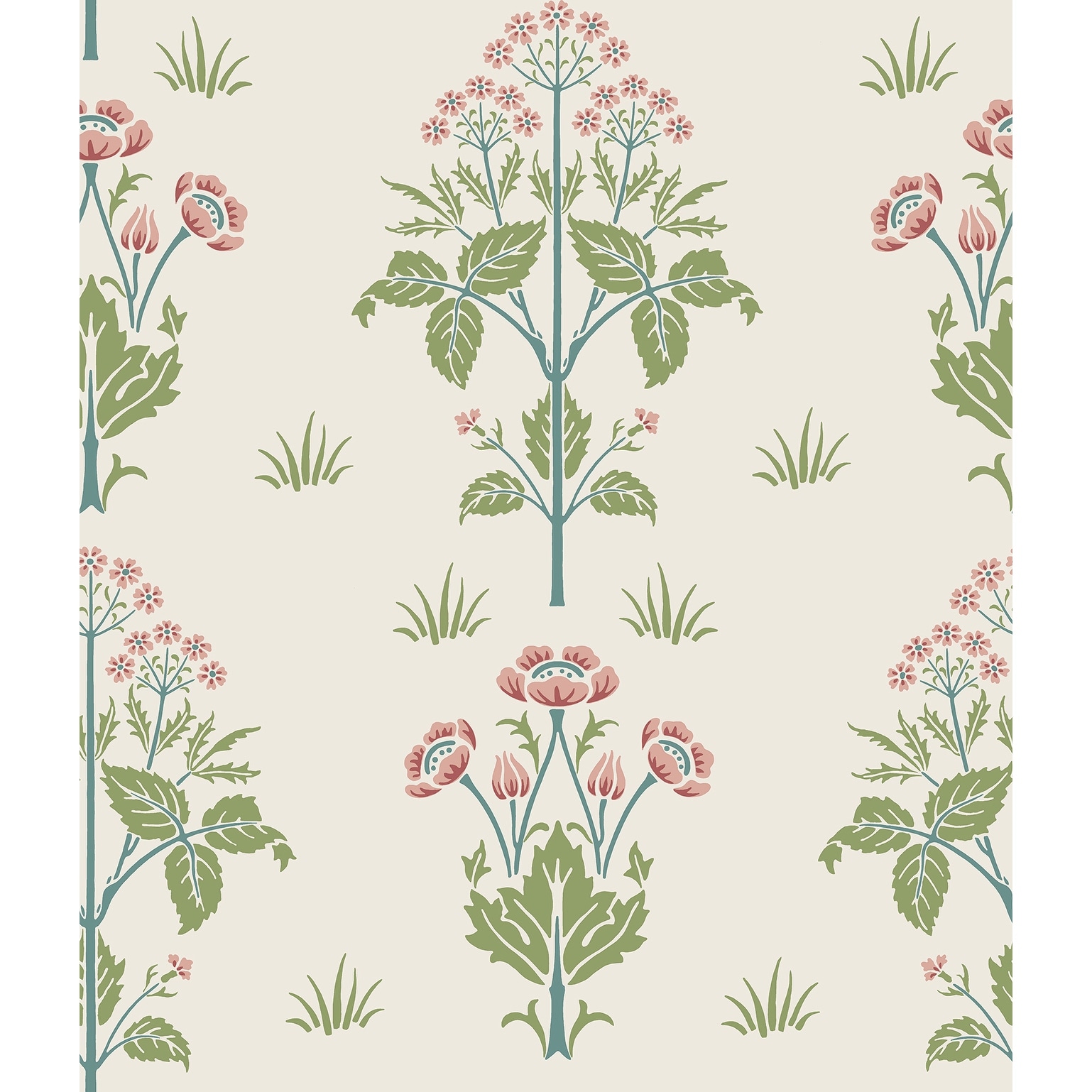 Meadow Sweet Cotton and Rose Peel and Stick Wallpaper