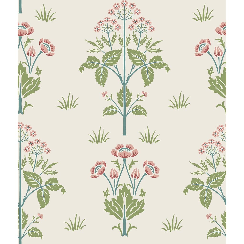 Meadow Sweet Cotton and Rose Peel and Stick Wallpaper