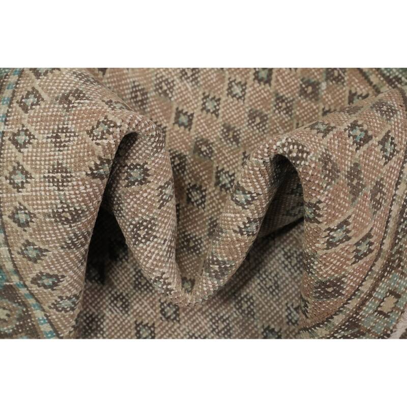 Hand Knotted Oriental 100% Wool Carpet Traditional Geometric Brown Botemir Area Rug - 4' 7'' X 3' 2''