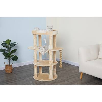 46" Jungle Rope Cat Tree Scratcher with Sisal Covered Posts