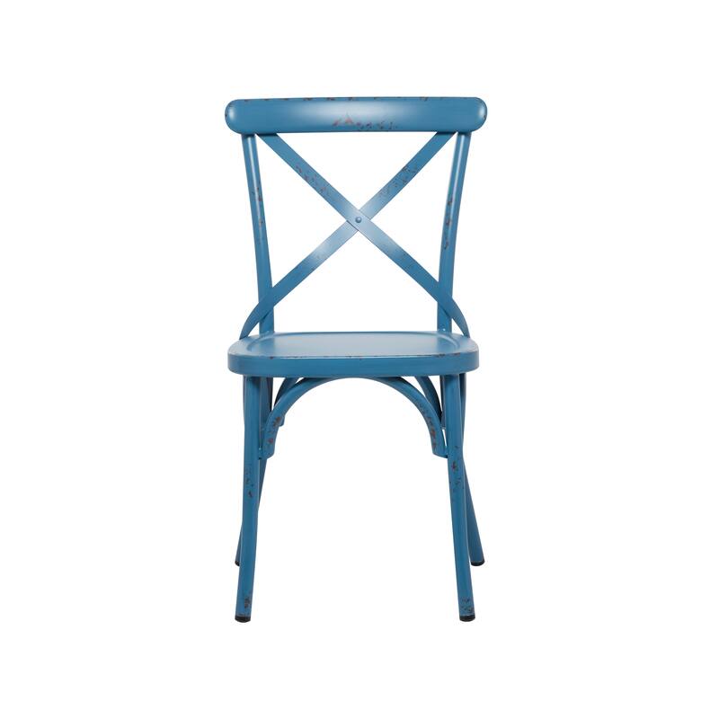 Iron Farmhouse Outdoor Dining Chair (Set of 2) - 22 x 19 x 35