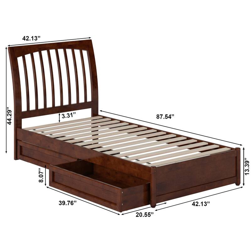 Roslyn Platform Bed with Panel Footboard and Storage Drawers