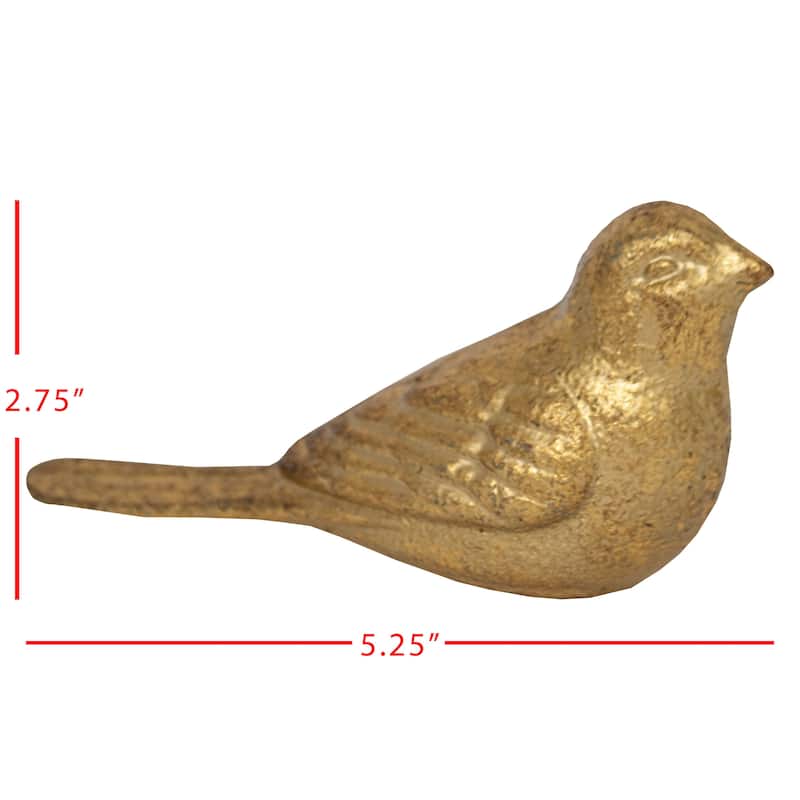 Foreside Home & Garden Brass Cast Iron Bird Figurine