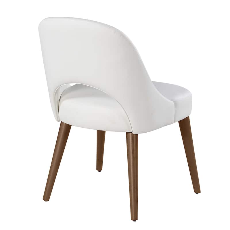 Somette Kenny White Faux Leather Open Back Side Chair, Set of 2