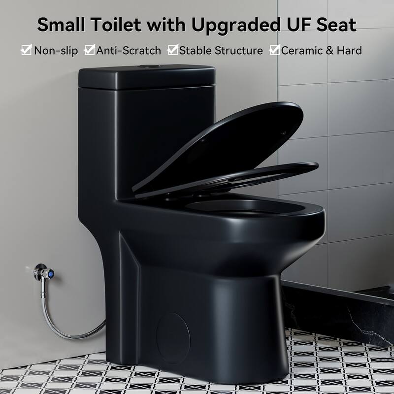 HOROW 1 Piece Dual Flush Toilet White 0.8 1.28 GPF Durable UF Seat Included - N/A