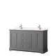 preview thumbnail 46 of 58, Avery 60 Inch Double Vanity, Cultured Marble Top Dark Gray, Chrome Trim,Carrara Cultured Marble Top