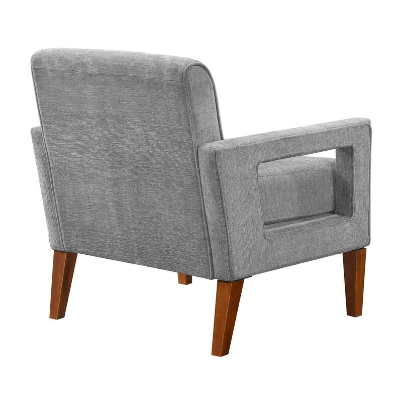 Vivian 29" Chenille Chair - Walnut Finish Solid Wood Legs
