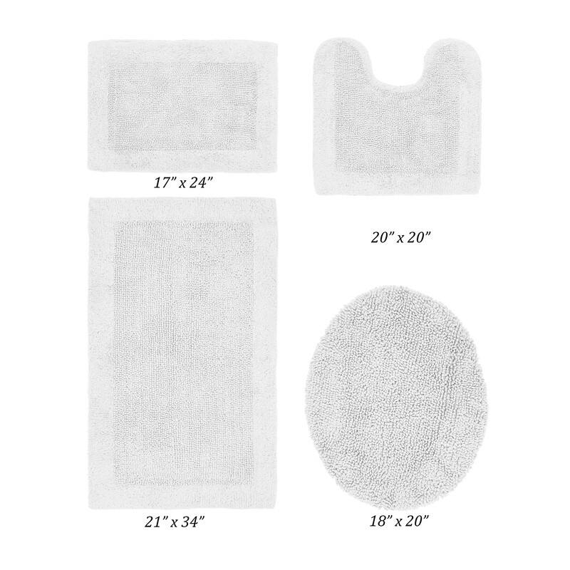 Better Trends Bath Rugs Set 100% Cotton Tufted Soft Water Absorbent Bathroom Rug for Shower, Sink Bath Mats Edge Collection