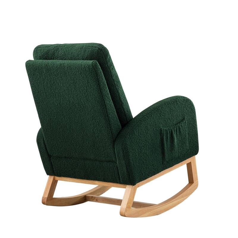 Nursery Rocking Glider Chair with High Back and Side Pocket