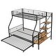 preview thumbnail 6 of 10, Twin over Full Size Metal Bunk Bed with Trundle and Storage Staircase