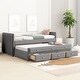 preview thumbnail 2 of 30, Roomfitters Twin Size Upholstered Daybed with Twin Size Trundle and Drawers, Velvet, Durable & Easy to Assemble, for Bedroom Grey - Twin