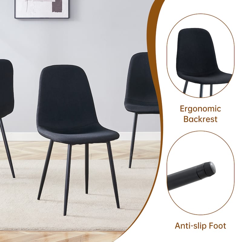 5-Piece Extendable Dining Table Set, Modern MDF Table & 4 High-Resilience Fabric Chairs, Adaptable for Gatherings