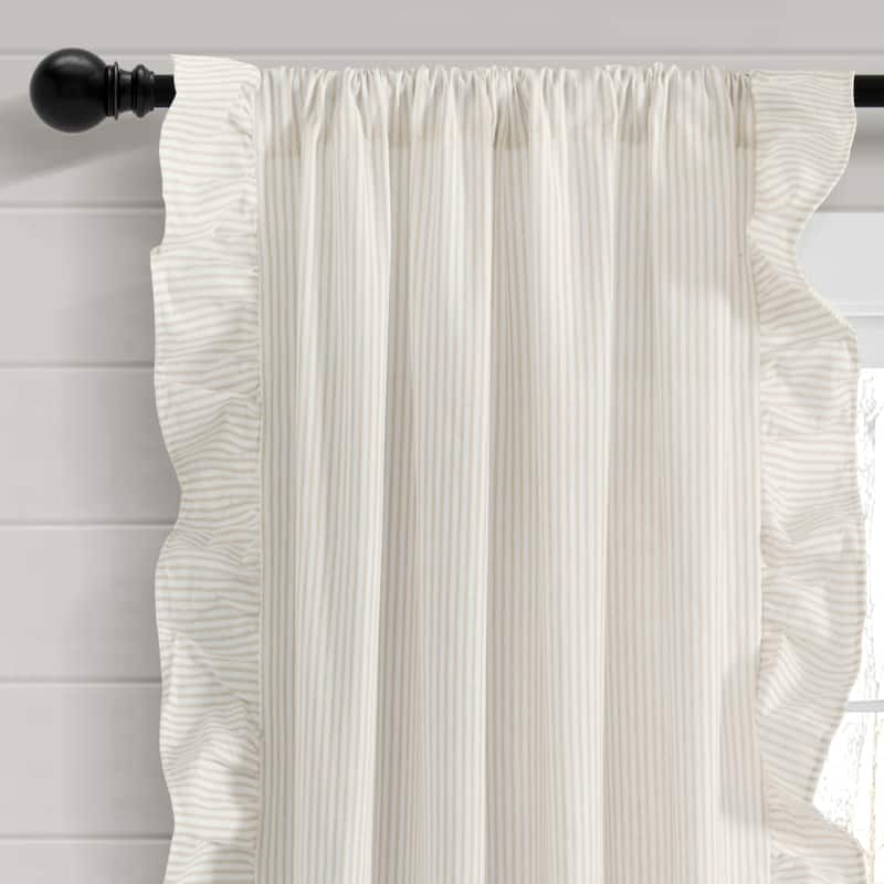Lush Decor Farmhouse Reyna Ruffle Window Curtain Panels