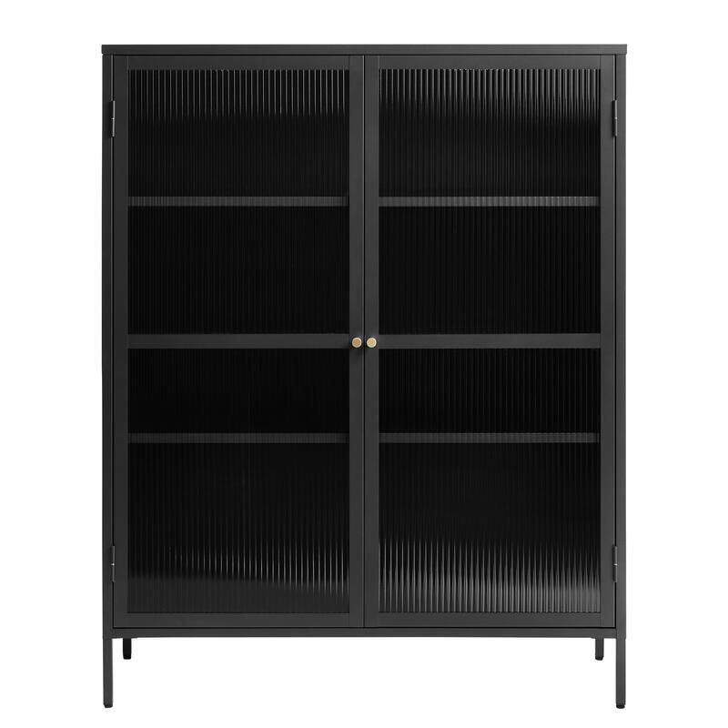 Rye Studio Brianne Modern Metal & Glass 55" Display Cabinet