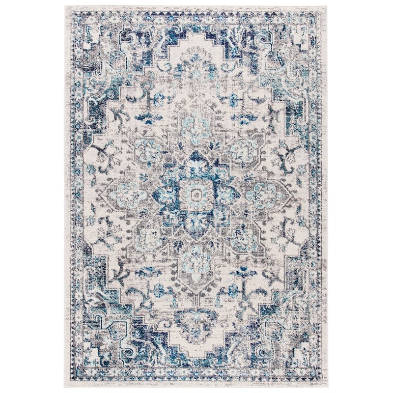 SAFAVIEH Madison Diederike Boho Medallion Distressed Rug - 2'2" x 4' - Ivory/Grey - Rectangle