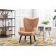 preview thumbnail 33 of 62, Fabric Upholstered Tufted Wingback Living Room Chair With Wooden Legs Camel