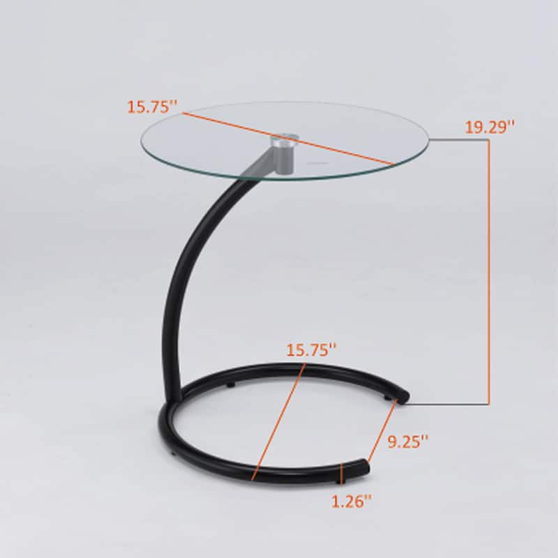 Accent Side End Table, Metal/Glass