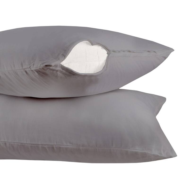 Organic Cotton Pillowcase Pair Zipper Closure 300TC GOTS Certified Super Soft and Breathable Fabric
