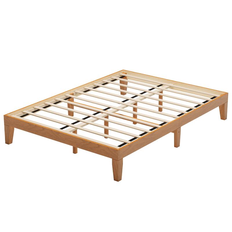12" Wood Platform Bed Frame - California King, No Box Spring, Easy Assembly​ - Pine - Full
