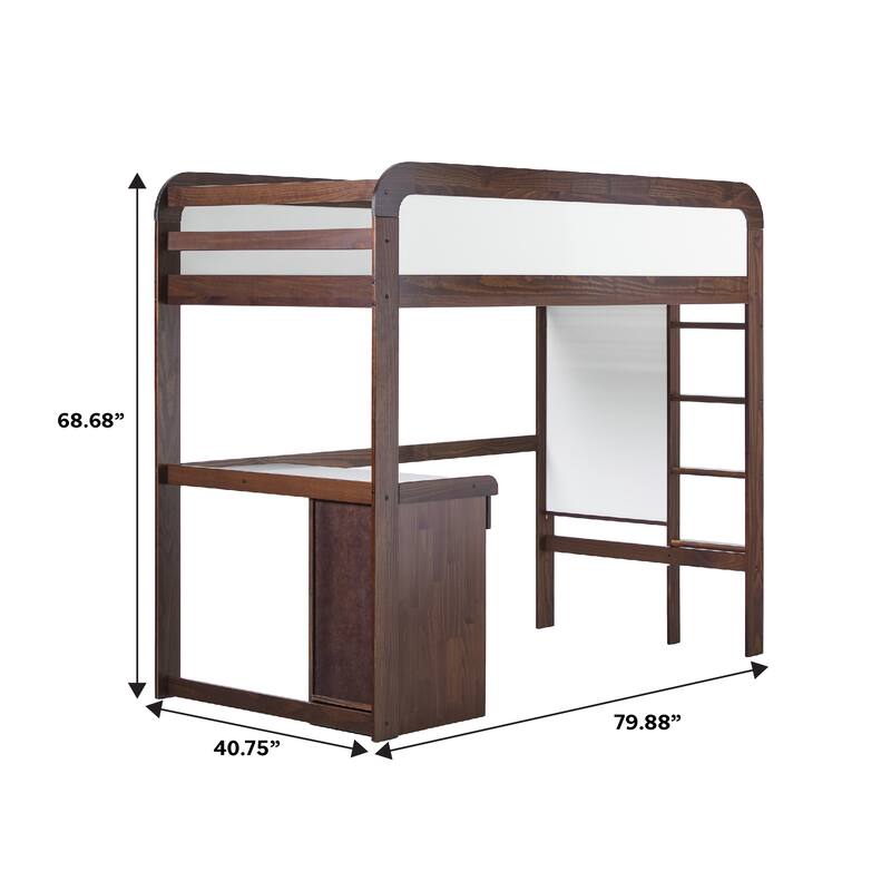 Walker Edison Twin Loft Bed with Desk